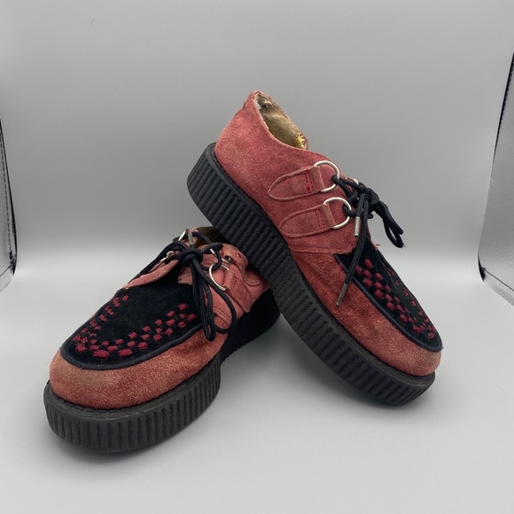 T.U.K. suede platform creeper US Women’s 5 Burgundy FM1906 - Picture 4 of 10